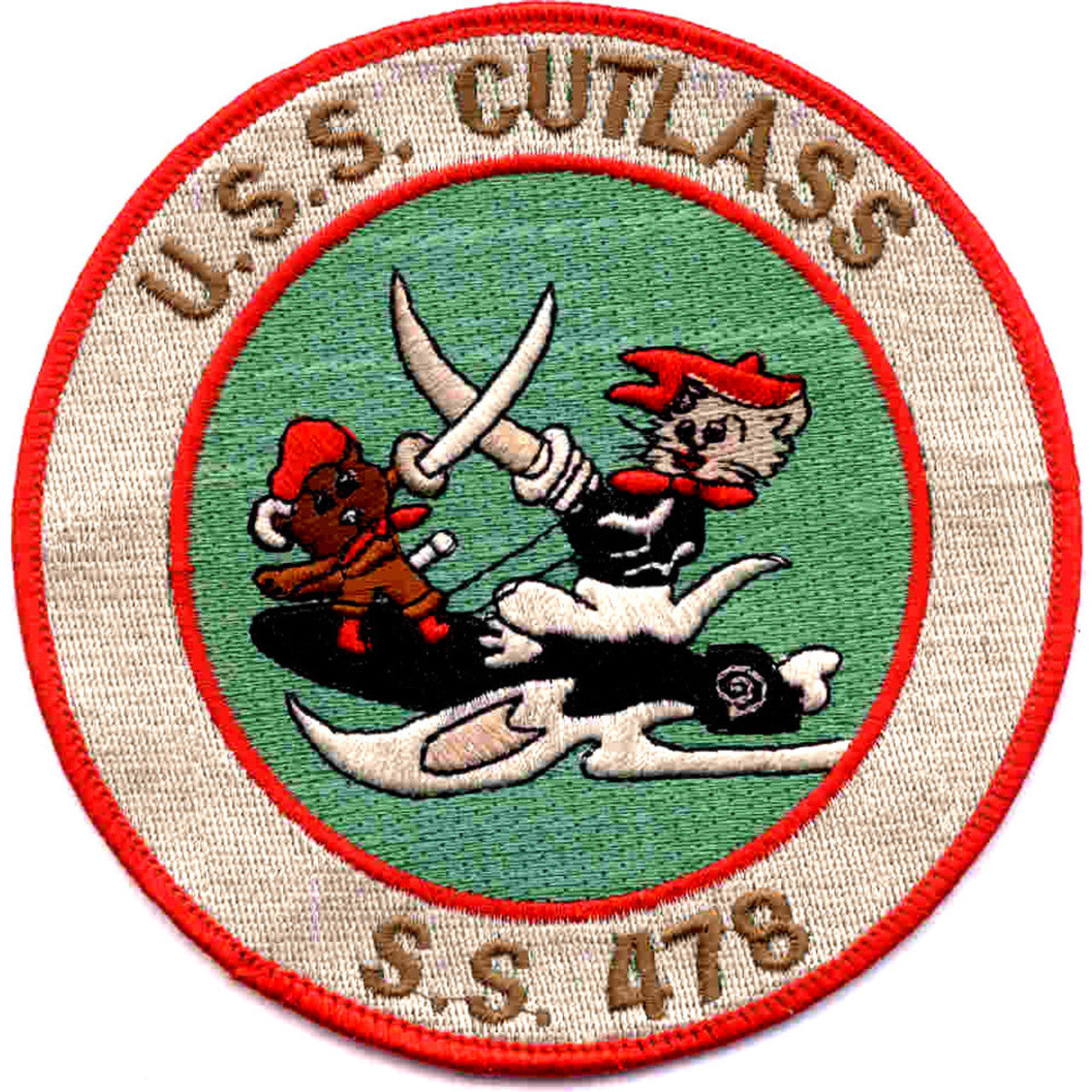 USS CUTLASS SS 478 PATCH - Tom & Jerry