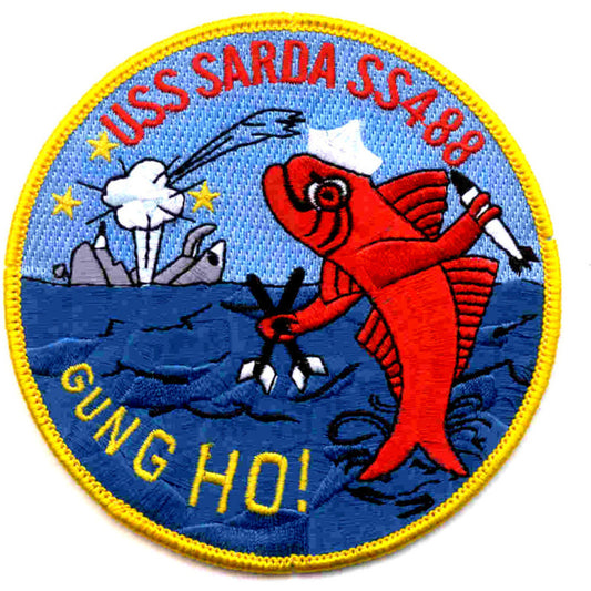 USS SARDA SS 388 PATCH RED FISH