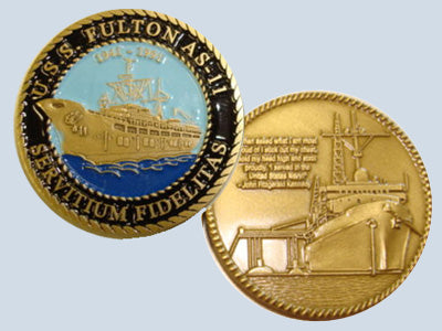 USS Fulton AS 11 Challenge Coin