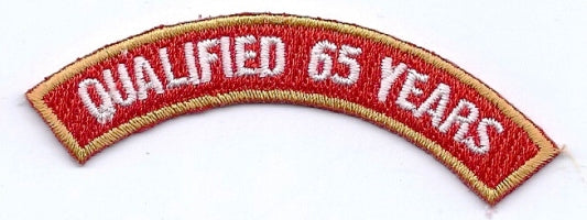 Holland Qualified 65 Years Rocker PATCH