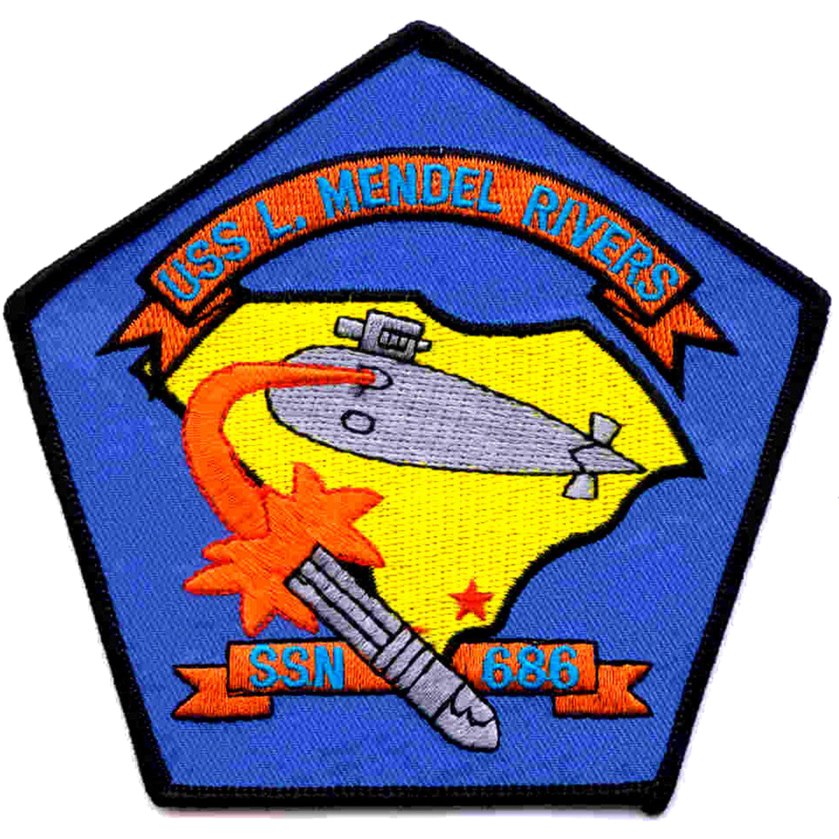 USS L MENDEL RIVERS SSN 686 PATCH