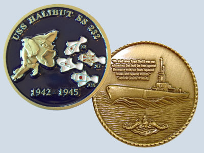 USS Halibut SS 232 Challenge Coin
