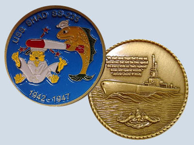 USS Shad SS 235 Challenge Coin