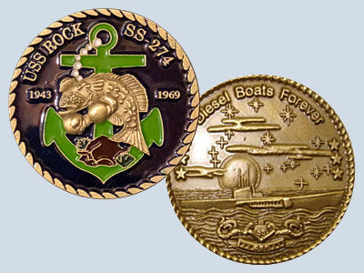 USS Rock SS 274 Challenge Coin