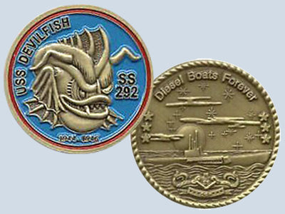 USS Devilfish SS 292 Challenge Coin