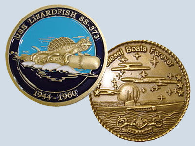 USS Lizardfish SS 373 Challenge Coin