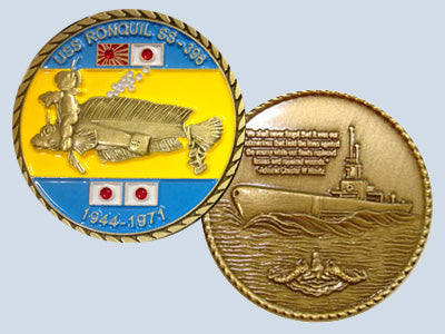 USS Ronquil SS 396 Challenge Coin — Design 77