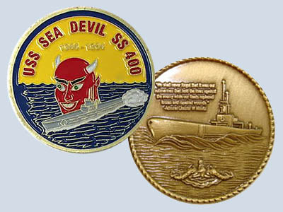 USS Sea Devil SS 400 Challenge Coin