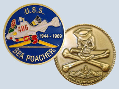 USS Sea Poacher SS 406 Challenge Coin