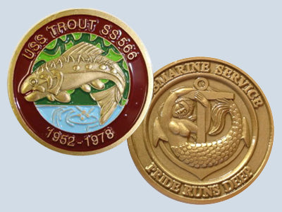 USS Trout SS 566 Challenge Coin — Design 38