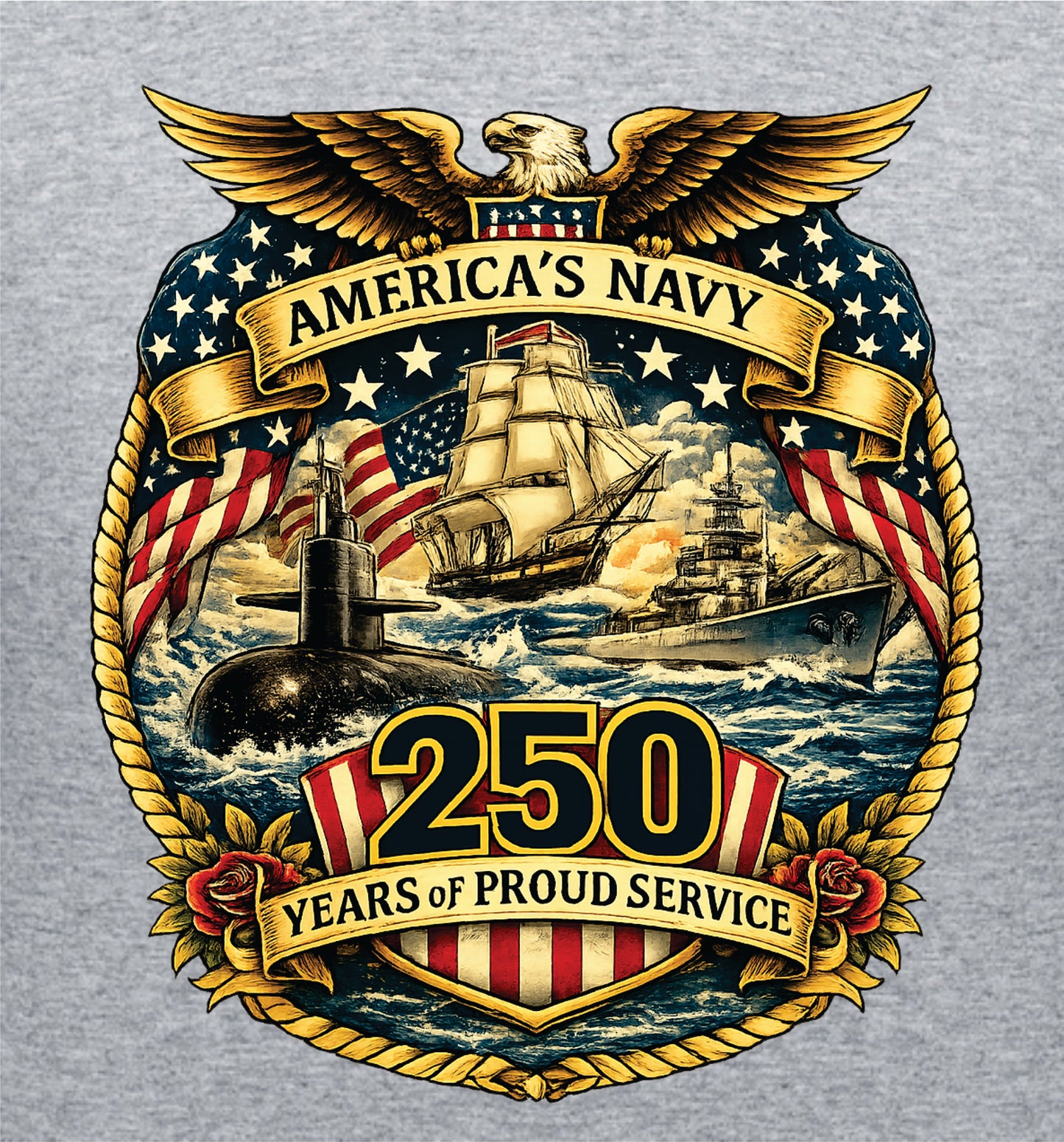 250 Years Proud Navy Service - Clothing