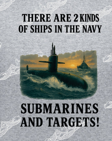 2 Kinds of Ships In the Navy - Submarines & Targets Sea Scape :   Clothing