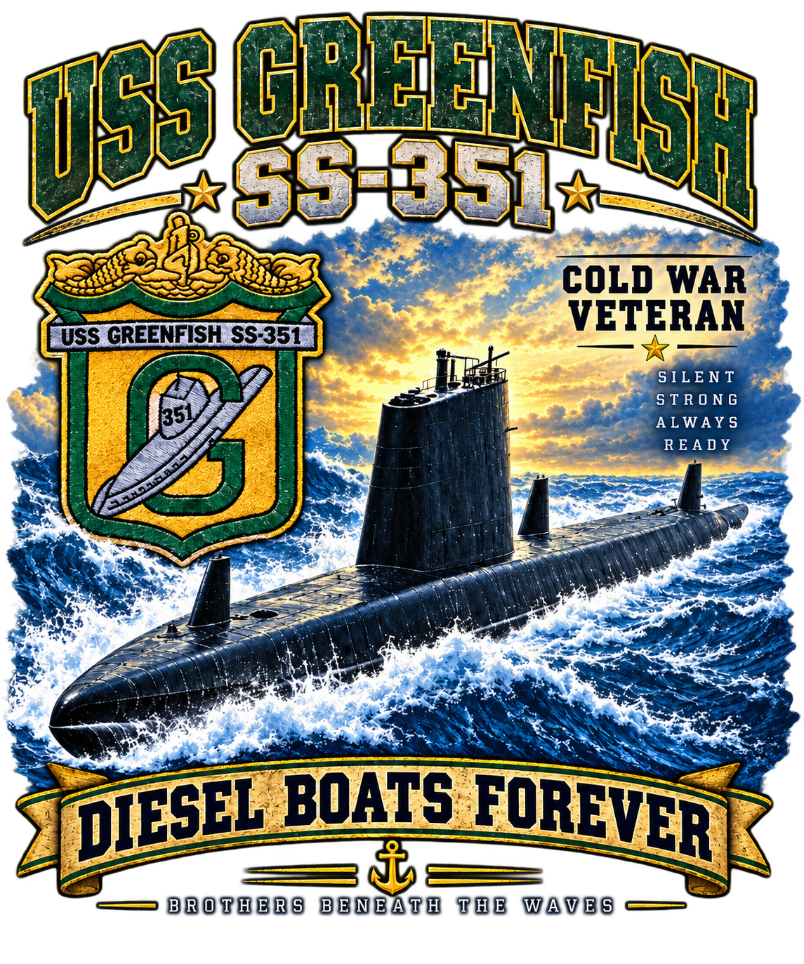 USS Greenfish SS - 351 Dynamic Clothing