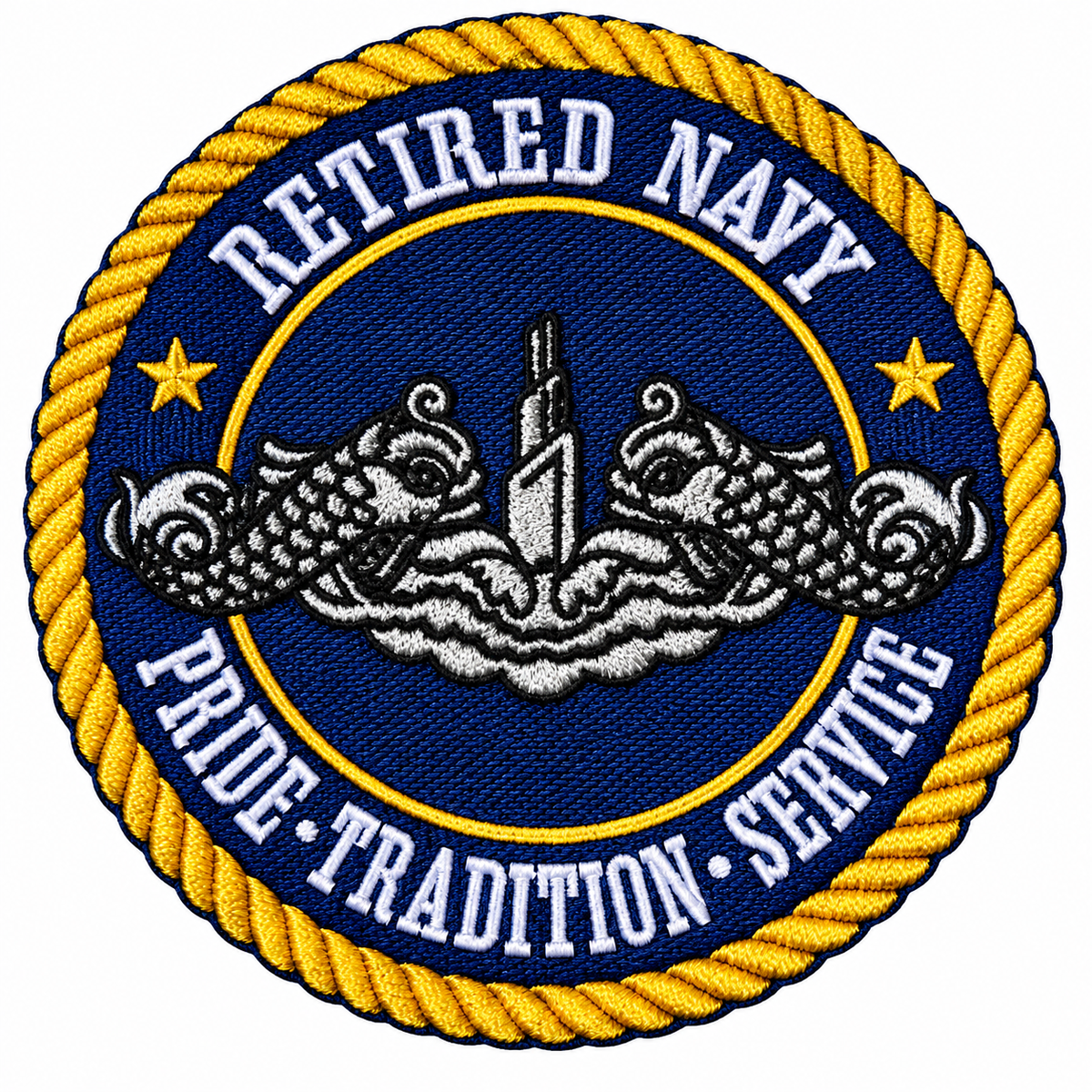 RETIRED NAVY SUBMARINE silver DOLPHINS PATCH