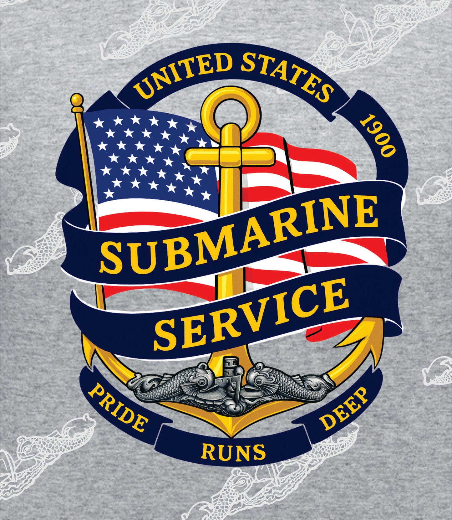 Crest Submarine Veteran   T-Shirt / CREW SWEATSHIRT / HOODIE