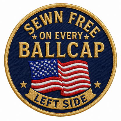 FREE left-side American flag embroidery included with every ballcap