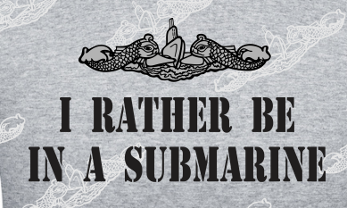 I Rather Be In A Submarine TEXT & Dolphins: Clothing