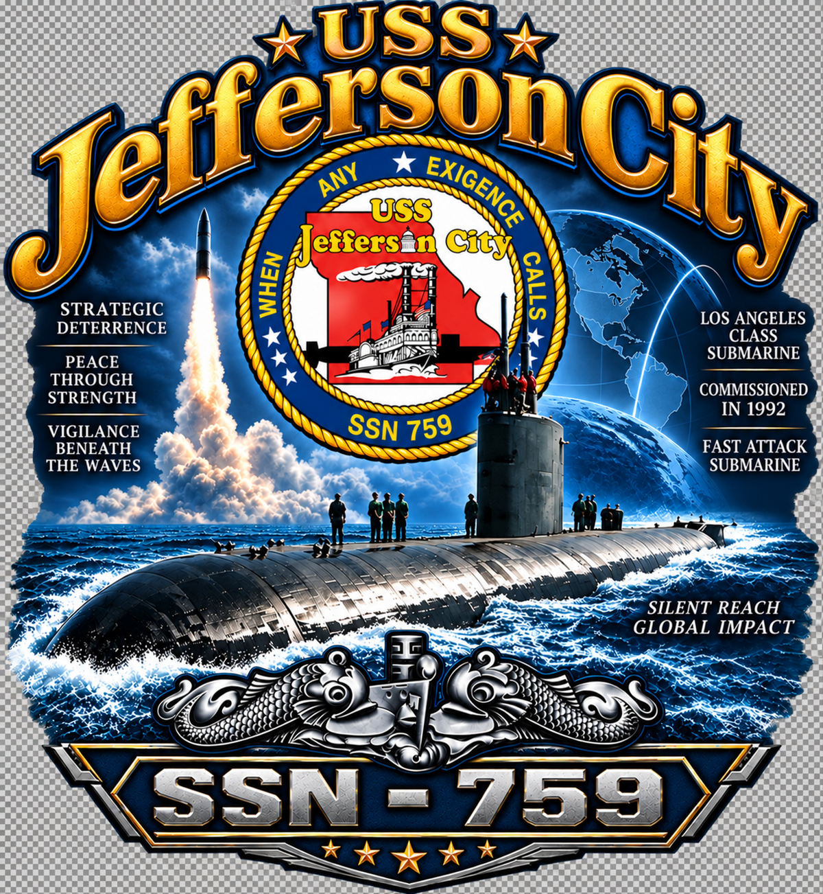 USS Jefferson City SSN - 759 Dynamic Clothing