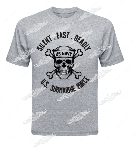 Silent Fast Deadly US Submarine Force NAVY SKULL  Clothing