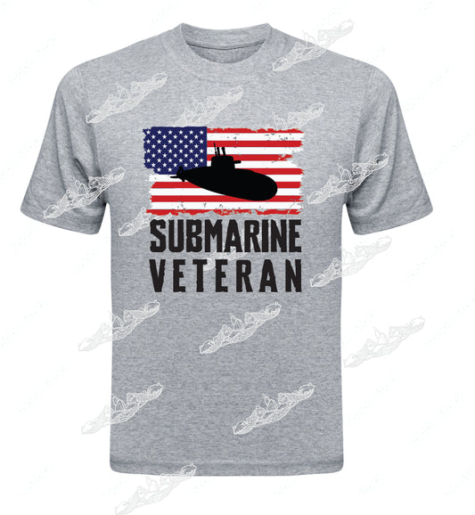 Submarine Veteran Distressed Flag & Submarine  :  Clothing (Great with added Boat text)