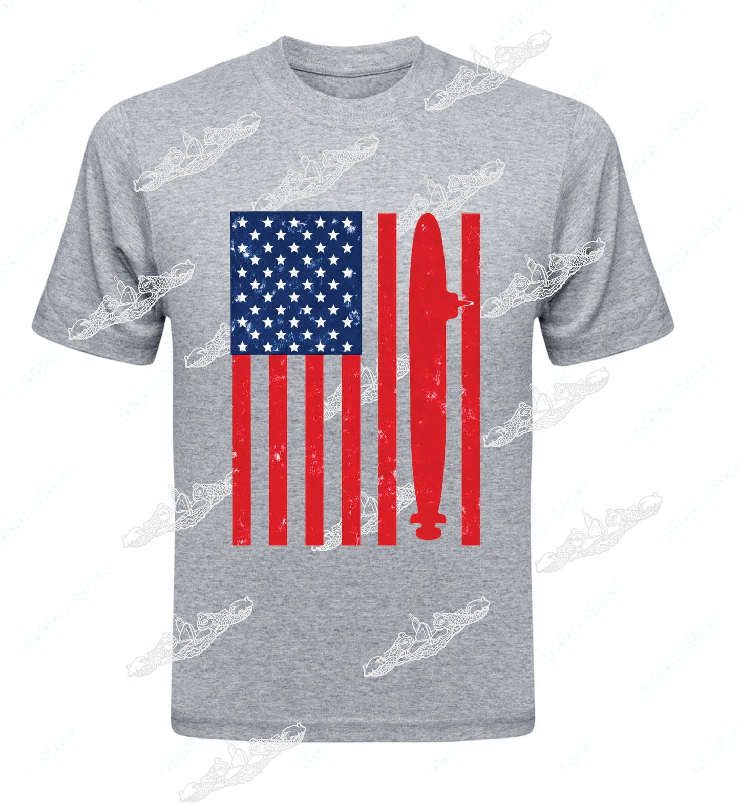 Vertical American Flag & Submarine : Clothing
