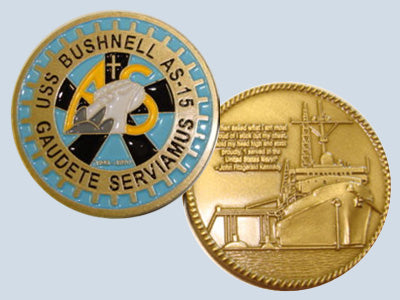 USS Bushnell AS 15 Challenge Coin