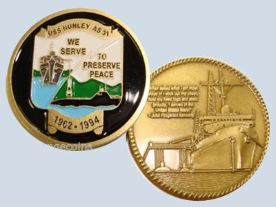 USS Hunley AS 31 Challenge Coin