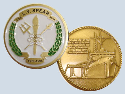 USS L. Y. Spear AS 36 Challenge Coin