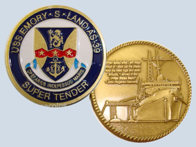 USS Emory S. Land AS 39 Challenge Coin