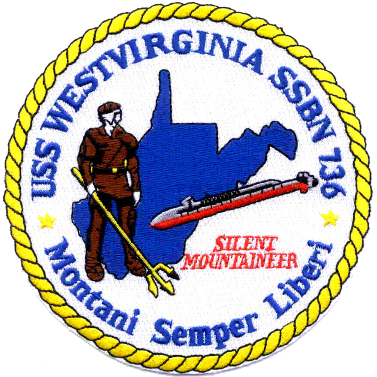 USS WEST VIRGINIA SSBN 736 PATCH