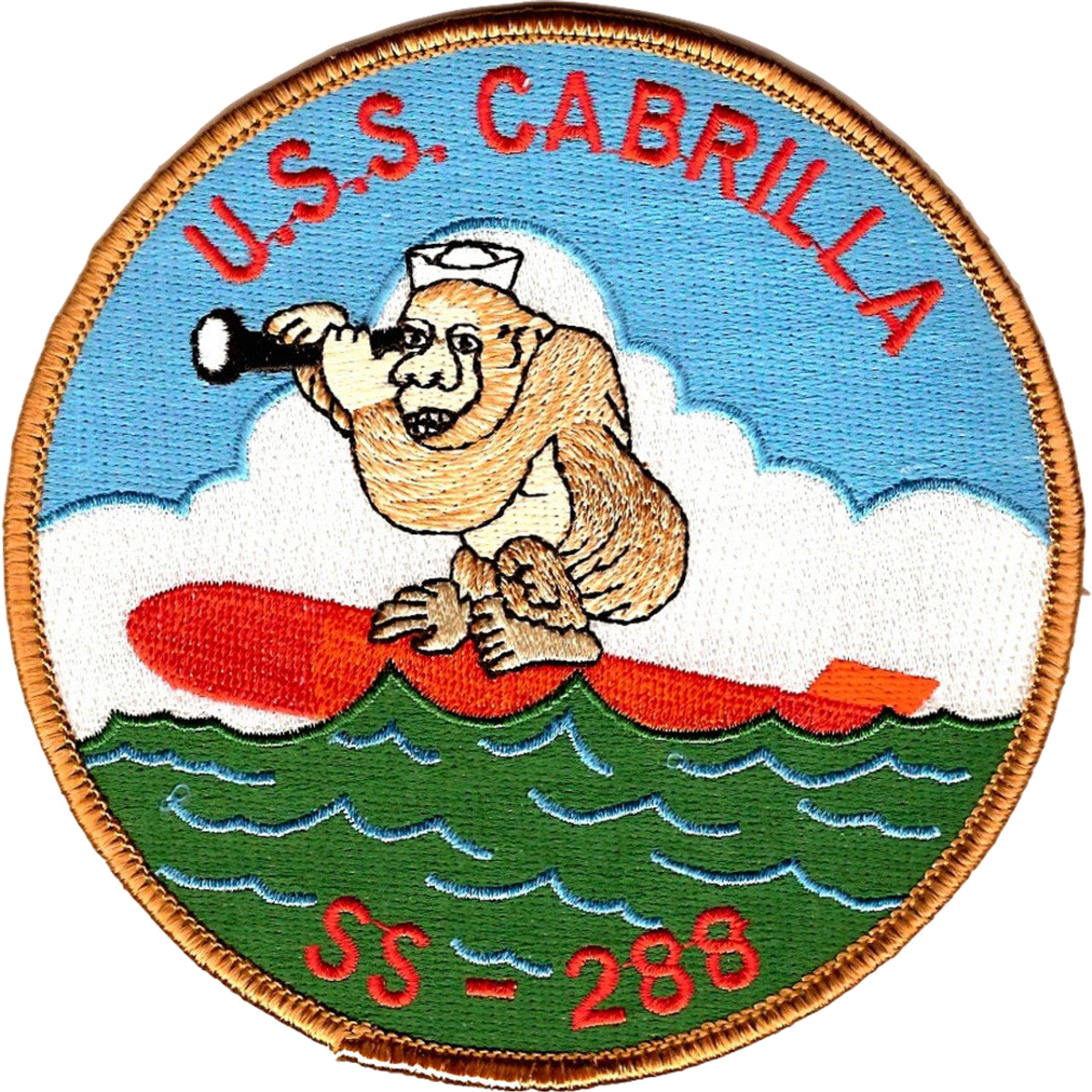 USS CABRILLA SS 288 GORILLA PATCH