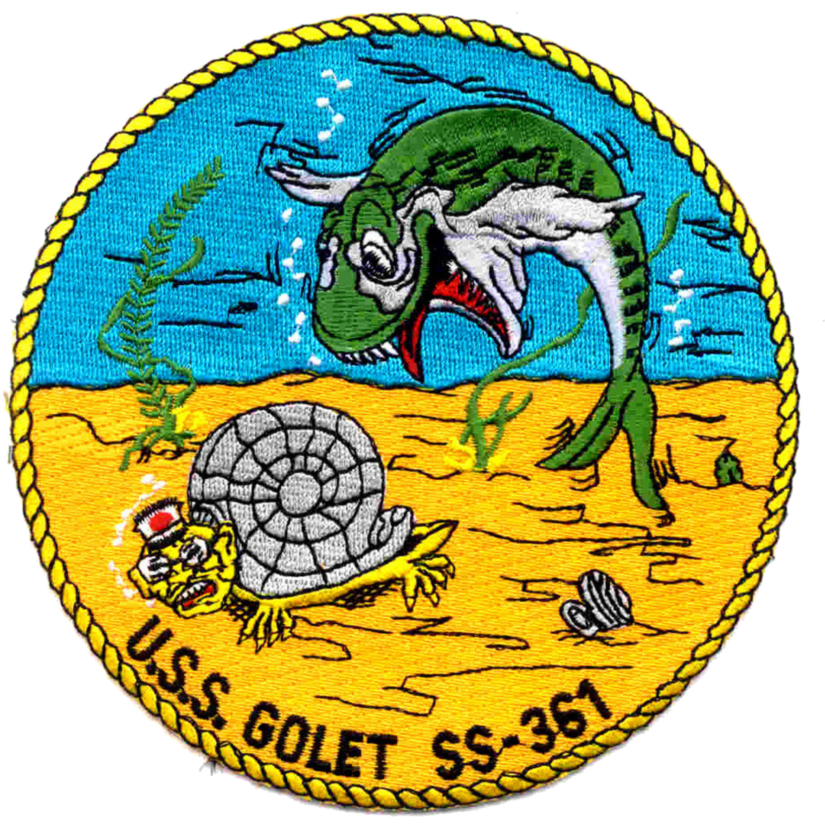 USS GOLET SS 361 PATCH fish & Snail