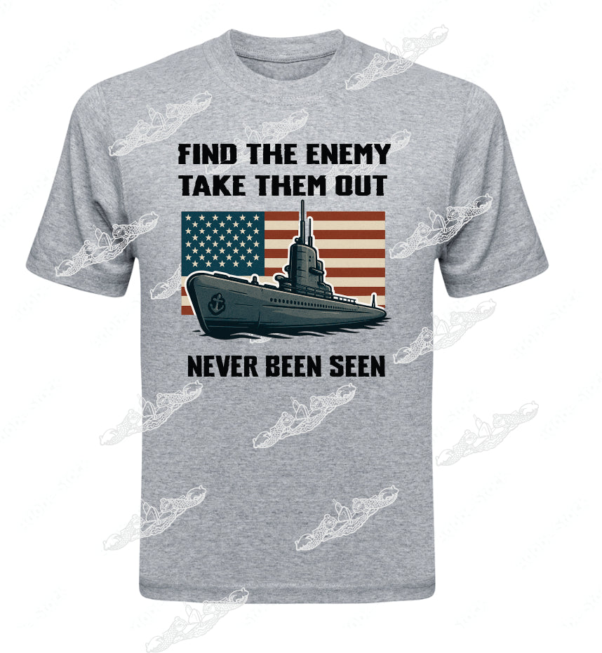 Find The Enemy/ Take Them Out / Never Been Seen  Flag & Submarine - Clothing