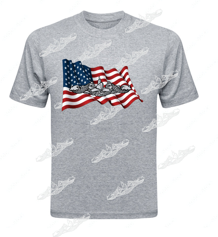 Flag and Dolphins Pick Silver or Gold below - Clothing