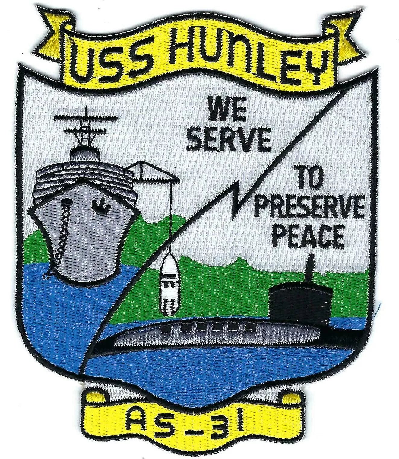 USS HUNLEY AS 31 Patch