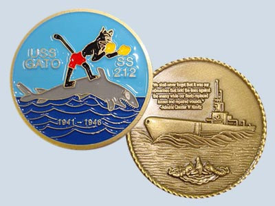 USS Gato SS 212 Challenge Coin