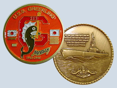 USS Greenling SS 213 Challenge Coin