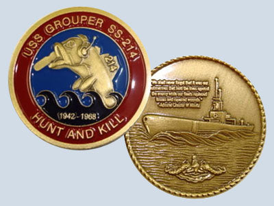 USS Grouper SS 214 Challenge Coin