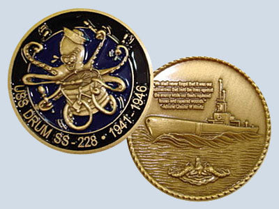 USS Drum SS 228 Challenge Coin