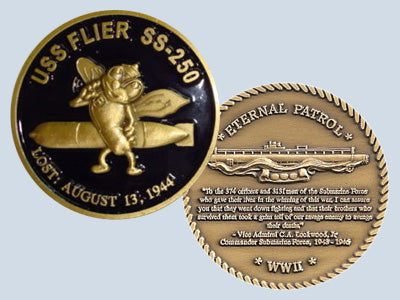 USS Flier SS 250 Challenge Coin