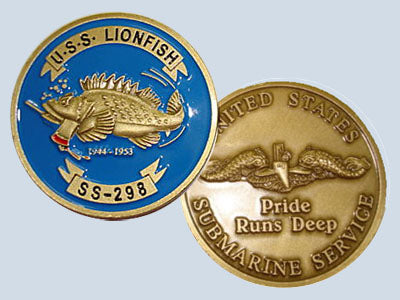 USS Lionfish SS 298 Challenge Coin