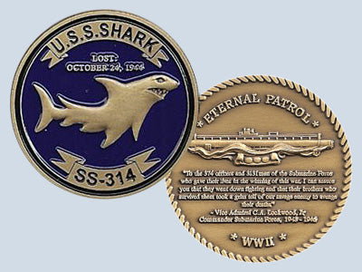 USS Shark SS 314 Challenge Coin