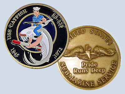 USS Catfish SS 339 Challenge Coin