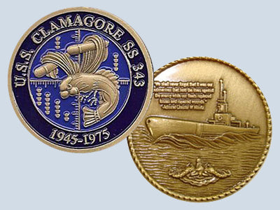 USS Clamagore SS 343 Challenge Coin — Design 48