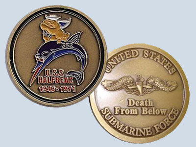 USS Halfbeak SS 352 Challenge Coin — Design 38