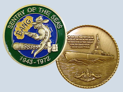 USS Bang SS 385 Challenge Coin — Design 38
