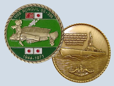USS Ronquil SS 396 Challenge Coin — Design 83