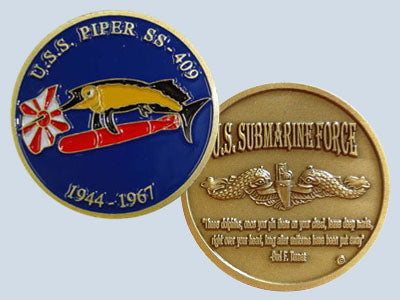 USS Piper SS 409 Challenge Coin