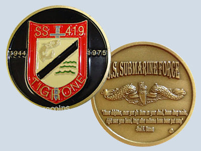 USS Tigrone SS 419 Challenge Coin