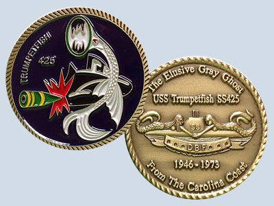USS Trumpetfish SS 425 Challenge Coin